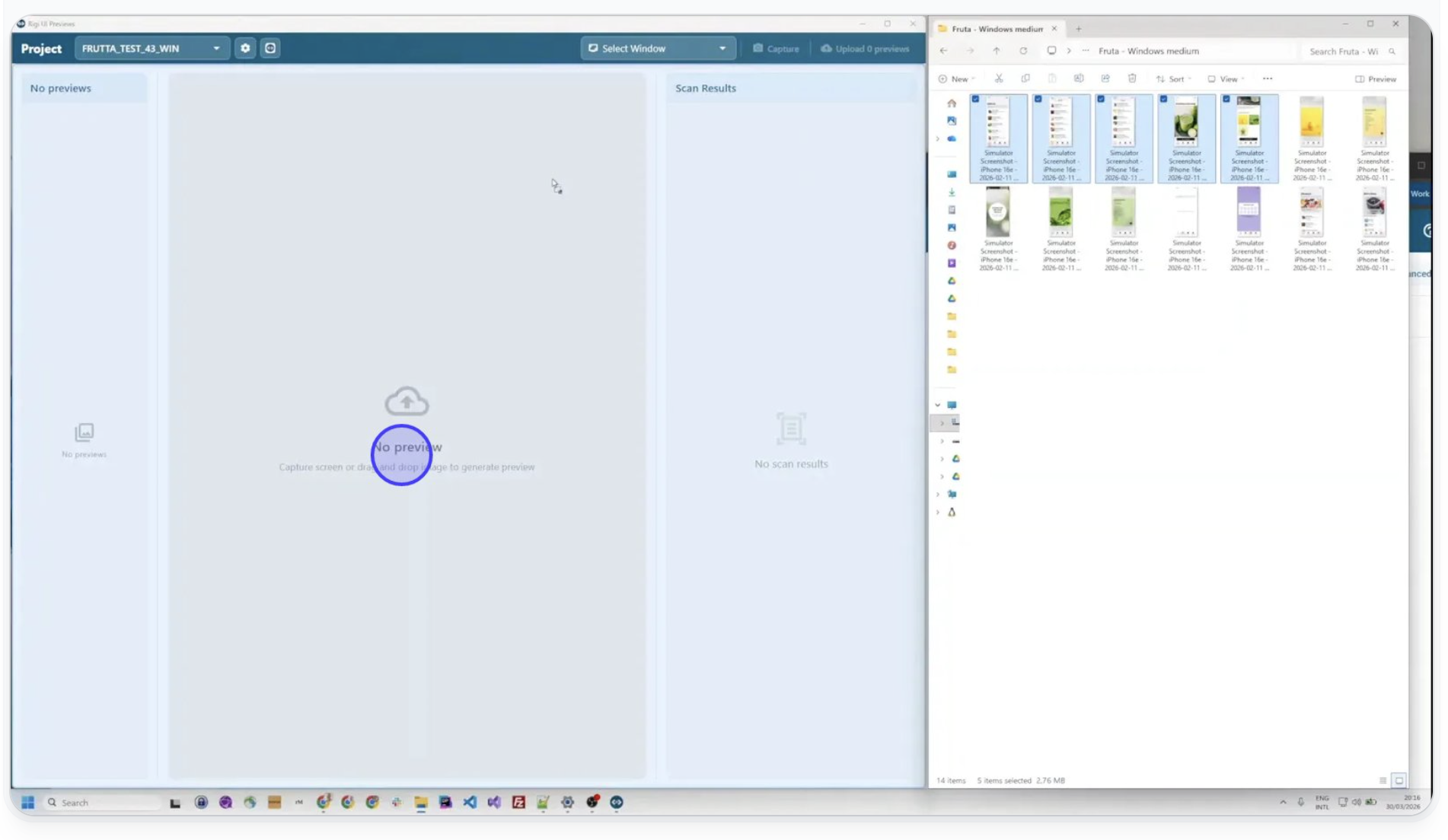 Rigi snapshot - drag and drop