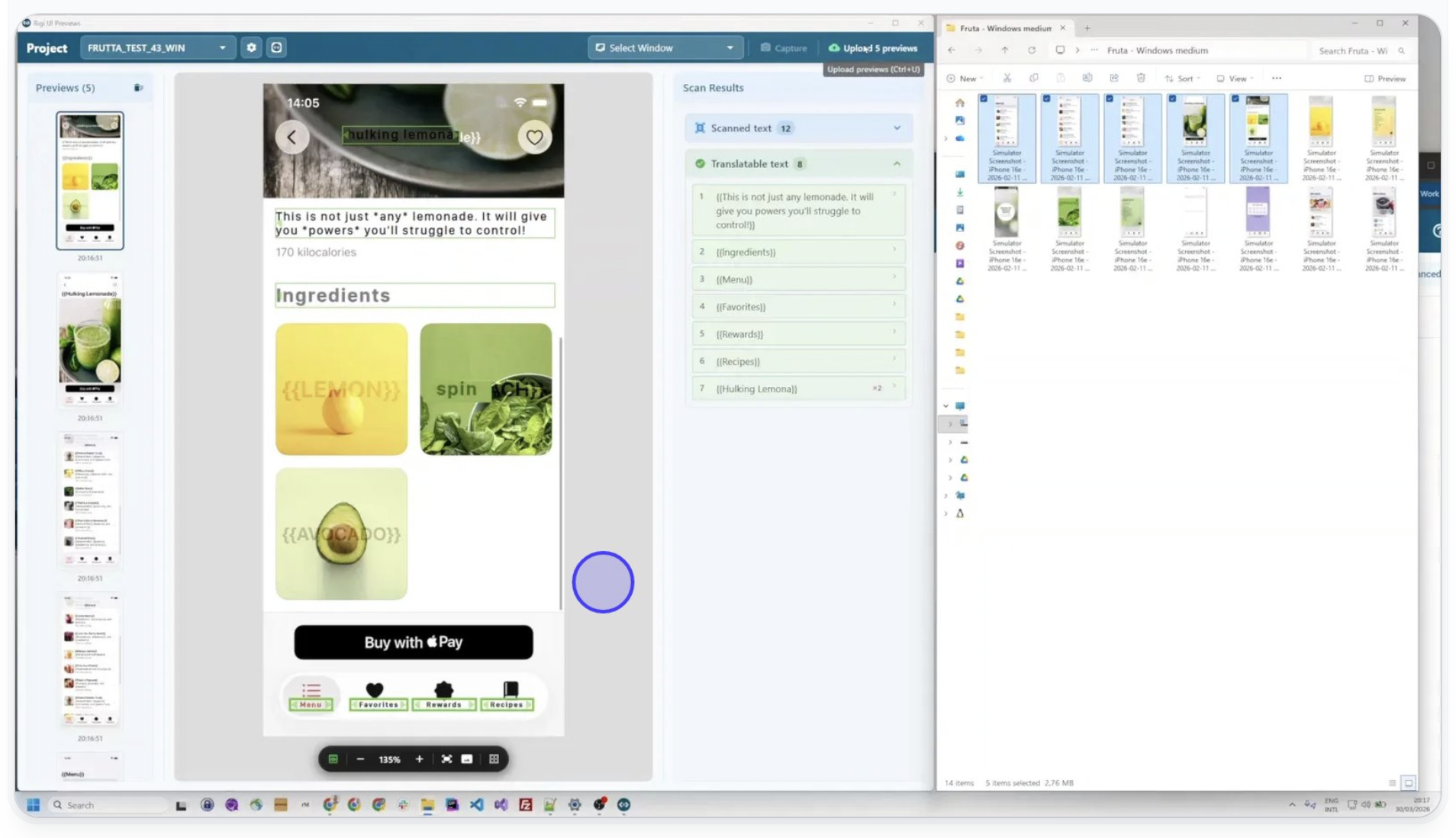 Rigi snapshot - generate previews