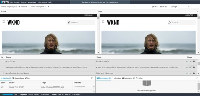 XTM Workbench interface