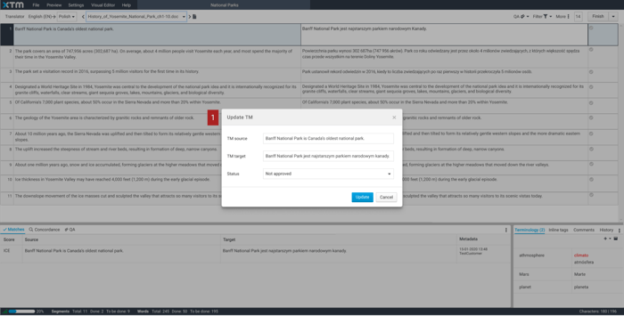 Update TM interface in XTM