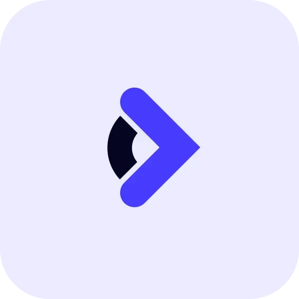 Software localization icon with bold right arrow on violet background