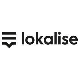 Lokalise logo with a geometric, black square icon followed by the word Lokalise