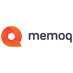 MemoQ logo with an orange graphic of their signature Q followed by the word memoQ