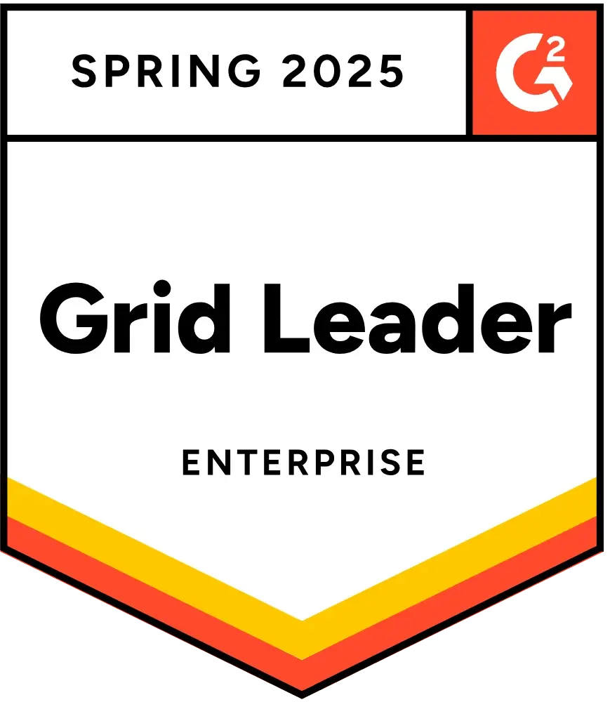 G2 Spring 2025 badge for Grid Leader in the Enterprise category.