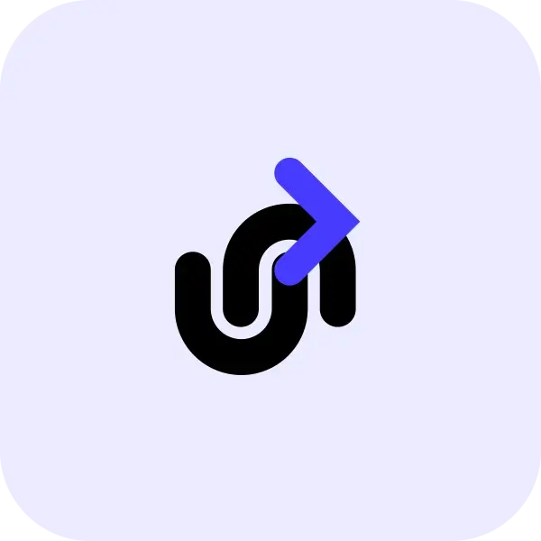 Enterprise TBMS workflow icon with circular loop and right arrow on violet background